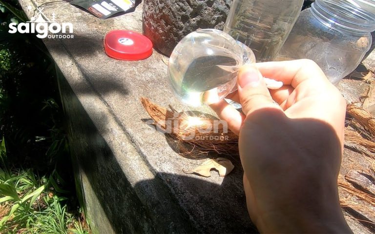 cách làm ra lửa bằng bọc nilon đựng nước