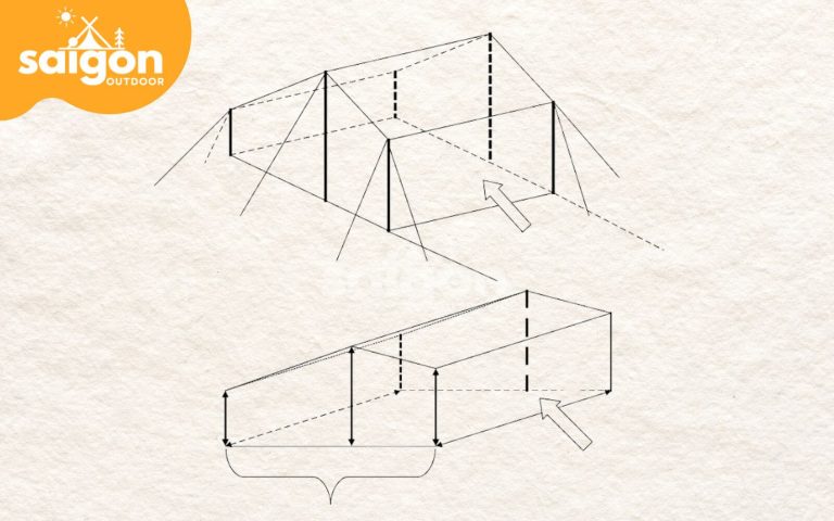 Bản hướng dẫn cách dựng trại trên nền xi măng, nền đất với lều hình vuông