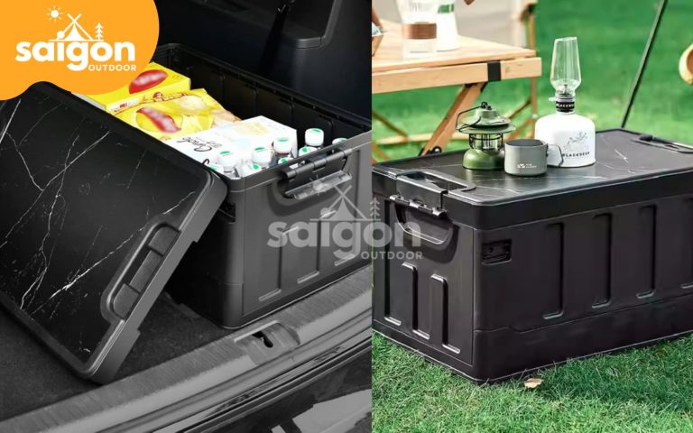 Thùng đựng đồ gấp gọn kèm mặt bàn có khoá 35/60L