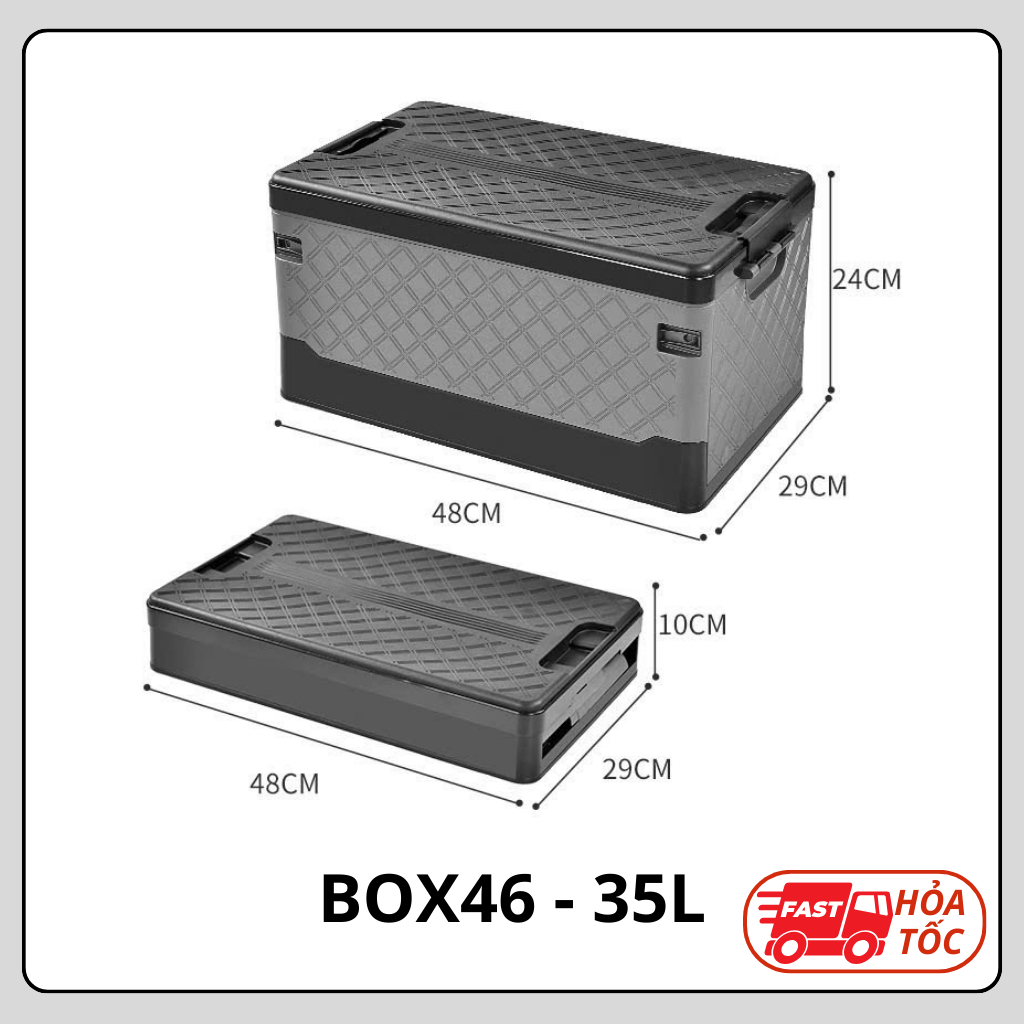 Thùng chứa đồ gấp gọn sức chứa lớn đến 60L - Chất liệu nhựa PP siêu bền - SAIGON OUTDOOR