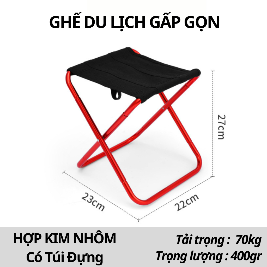 Ghế xếp dã ngoại gấp gọn có túi đựng tiện dụng – Chất liệu chắc chắn dễ dàng du lịch câu cá dã ngoại