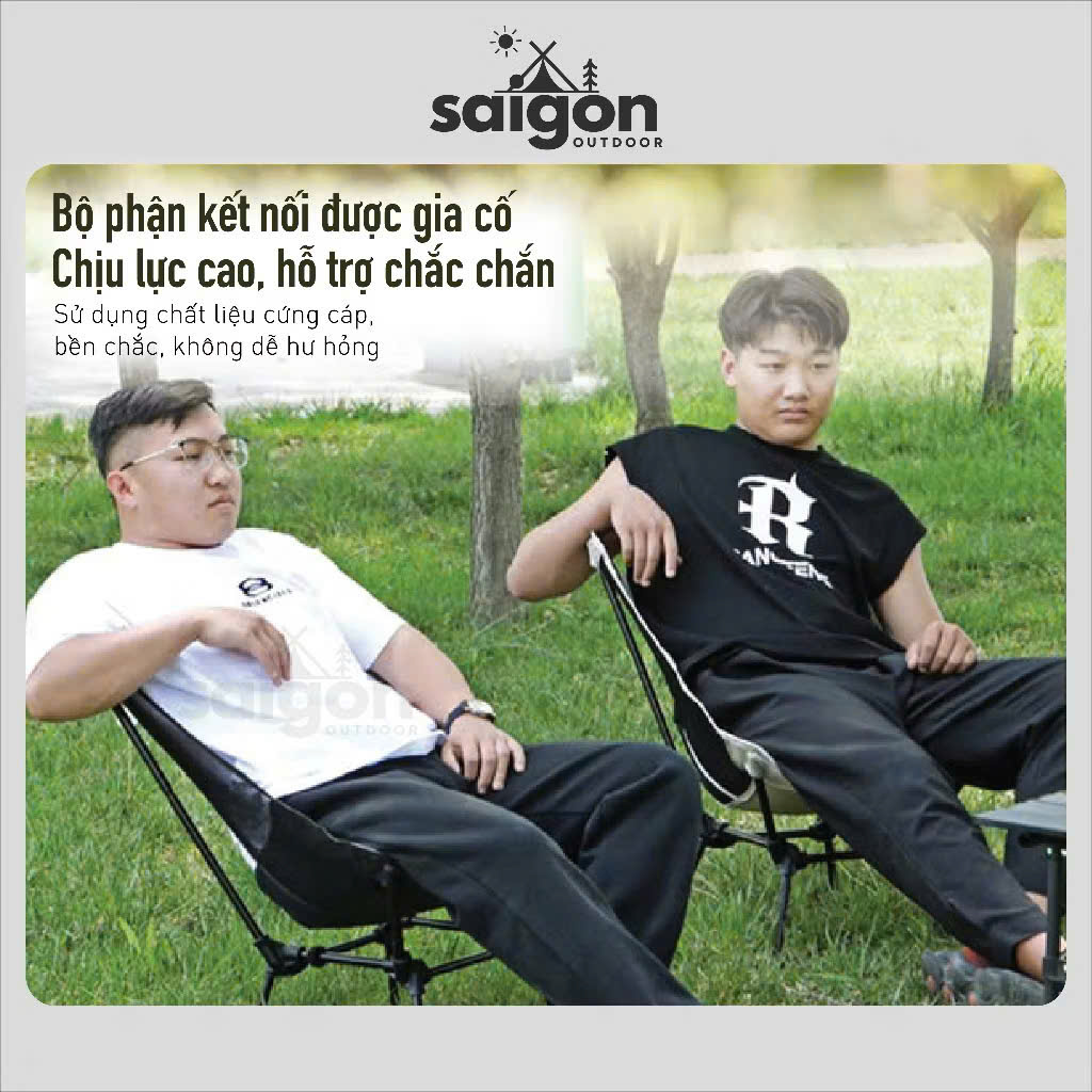 Ghế Dã Ngoại có thể tháo rời gấp gọn SAIGON OUTDOOR với 2 bên lưới thoáng mát và túi đựng bằng vải