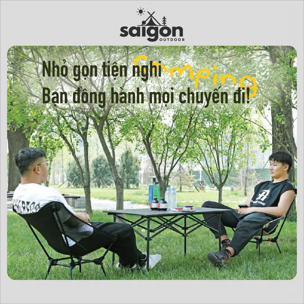 Ghế Dã Ngoại có thể tháo rời gấp gọn SAIGON OUTDOOR với 2 bên lưới thoáng mát và túi đựng bằng vải