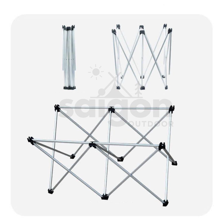 Bàn Dã Ngoại Gấp Gọn Picnic, Bàn Gấp Gọn Mặt Dài Hợp Kim Nhôm Cao Cấp Saigon Outdoor 81cmx55cmx45cm
