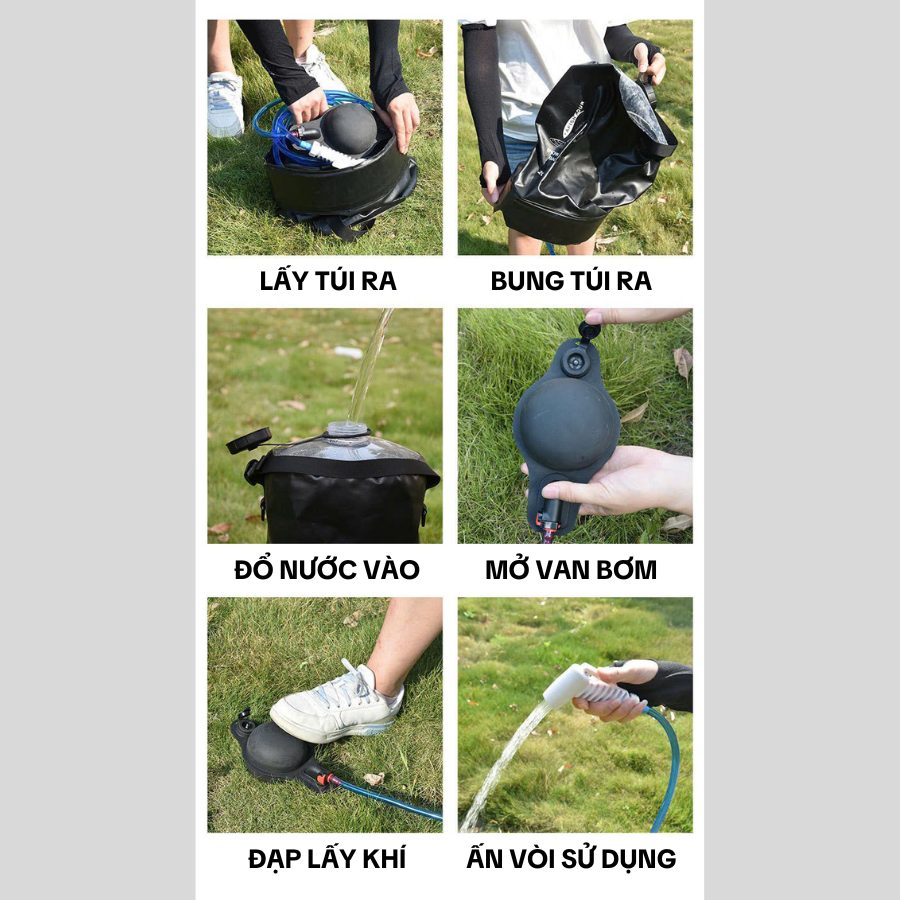 Túi Tắm Di Động Gấp Gọn Ngoài Trời, Dụng Cụ Tắm Dã Ngoại, Cắm Trại, Leo Núi Tiện Lợi
