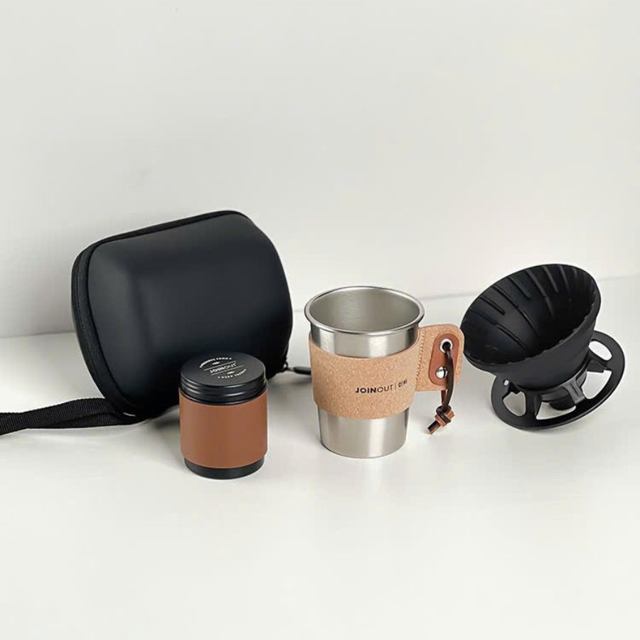 Bộ Pha Cà Phê Du Lịch Pour-Over Cầm Tay Dã Ngoại, Dùng Trên Xe Hơi, Cắm Trại, V60 Phễu Lọc Silicon