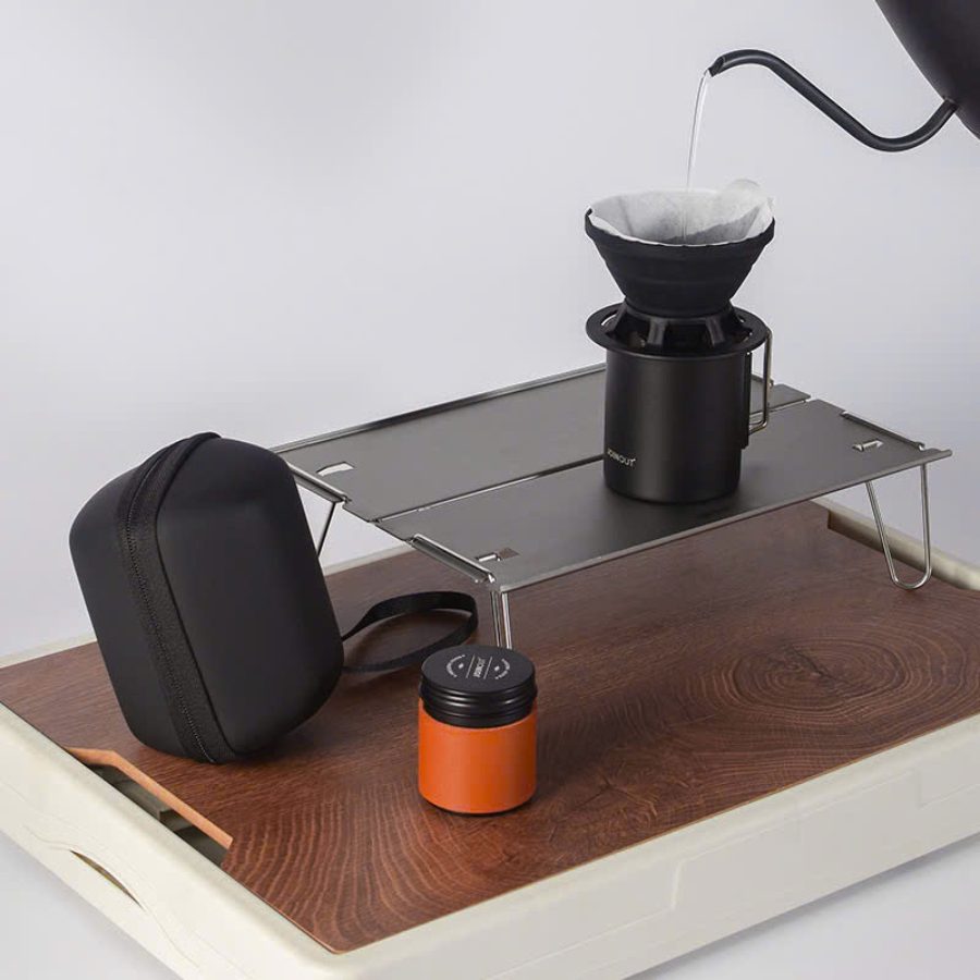 Bộ Pha Cà Phê Du Lịch Pour-Over Cầm Tay Dã Ngoại, Dùng Trên Xe Hơi, Cắm Trại, V60 Phễu Lọc Silicon