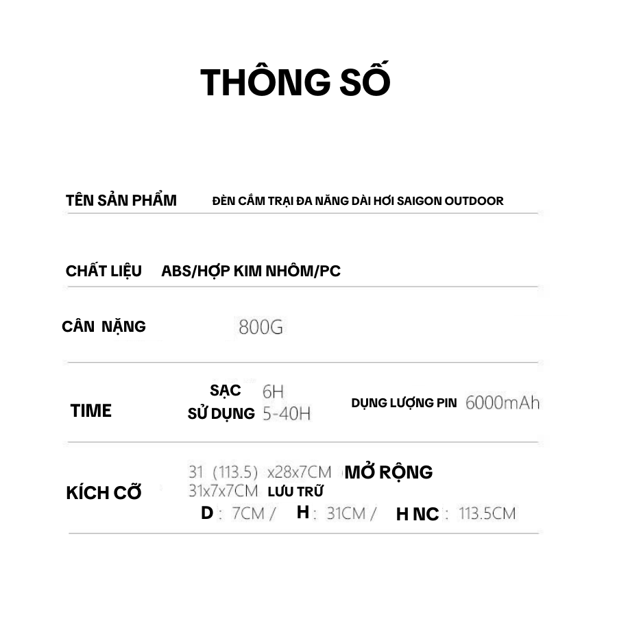 Đèn Cắm Trại Đa Năng Đèn LED Ngoài Trời , Pin Sạc Dự Phòng, Đèn Livestream, Đèn Trang Trí Lều