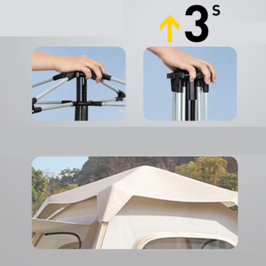 Lều Cắm Trại Tự Bung 3-6 Người Bắc Cực Lang – Chống Mưa, Kèm Mái Che Ngoài Trời Saigon Outdoor