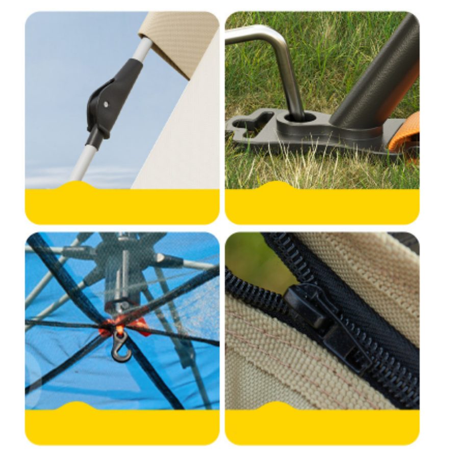 Lều Cắm Trại Tự Bung 3-6 Người Bắc Cực Lang – Chống Mưa, Kèm Mái Che Ngoài Trời Saigon Outdoor