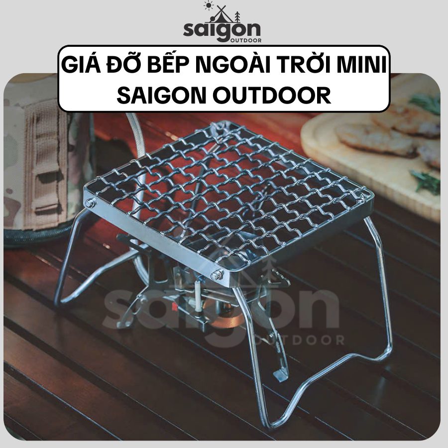 Giá Đỡ Bếp Ngoài Trời Mini – Phụ Kiện Cắm Trại Tiện Dụng, Chống Gỉ, Gấp Gọn Dễ Mang Theo