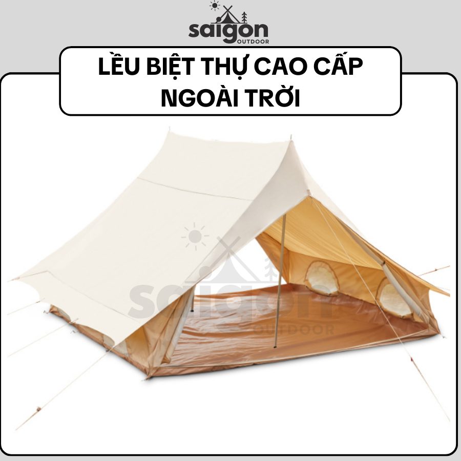 Lều Cắm Trại Cao Cấp Kiểu Nhà Biệt Thự - Chống Bão, Chất Liệu Bông Dày, Sang Trọng - Saigon Outdoor