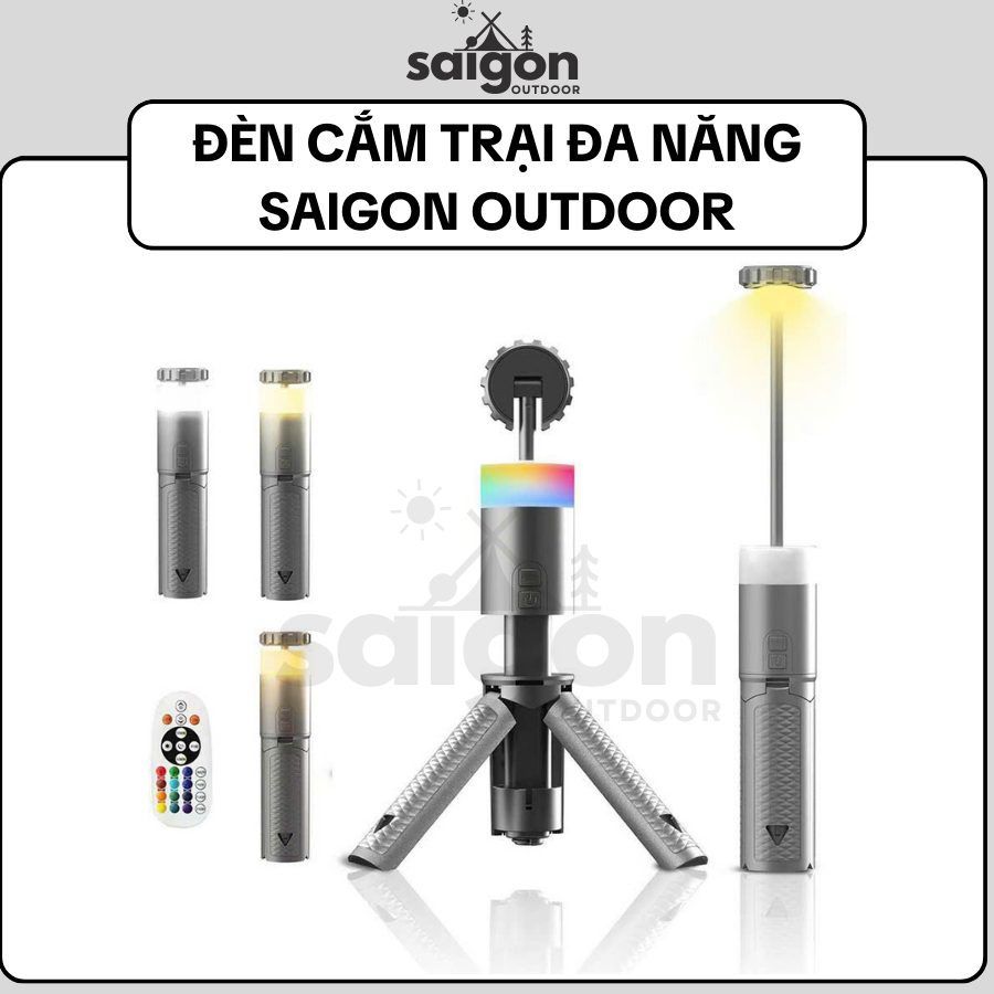 Đèn Cắm Trại Đa Năng Đèn LED Ngoài Trời , Pin Sạc Dự Phòng, Đèn Livestream, Đèn Trang Trí Lều