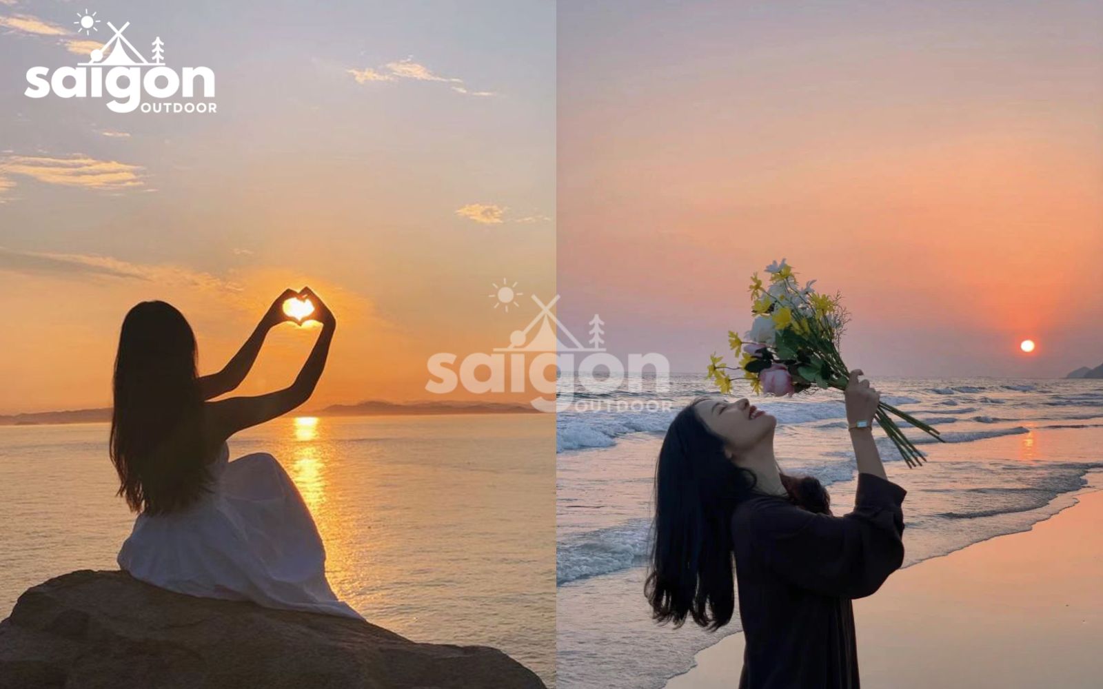 cách tạo dáng chụp hình với hoàng hôn đang hot