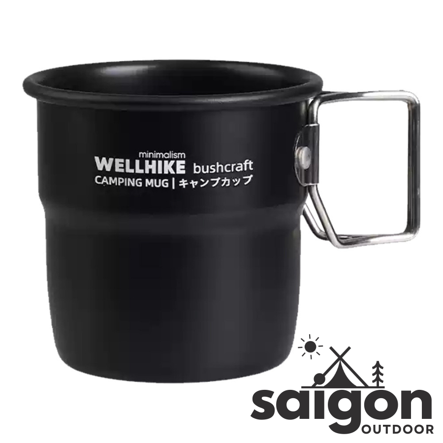 Ly, cốc nước cắm trại hợp kim nhôm 300ml có tay cầm có thể gập lại Dành cho du lịch Đi bộ đường dài