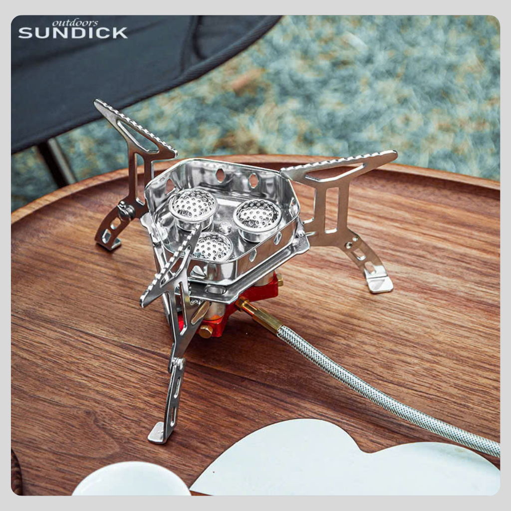 Bếp Gas Dã Ngoại 3 Đầu Đốt Chống Gió Saigon Outdoor - Chất liệu inox siêu bền