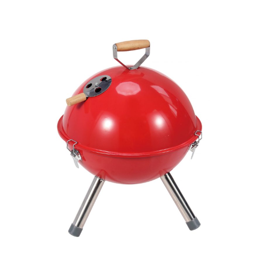 Bếp Nướng Mini Gia Đình Có Nắp Tròn Đậy, Tiện Lợi Mang Đi Dã Ngoại, BBQ Ngoài Trời - Hình Cầu Đỏ