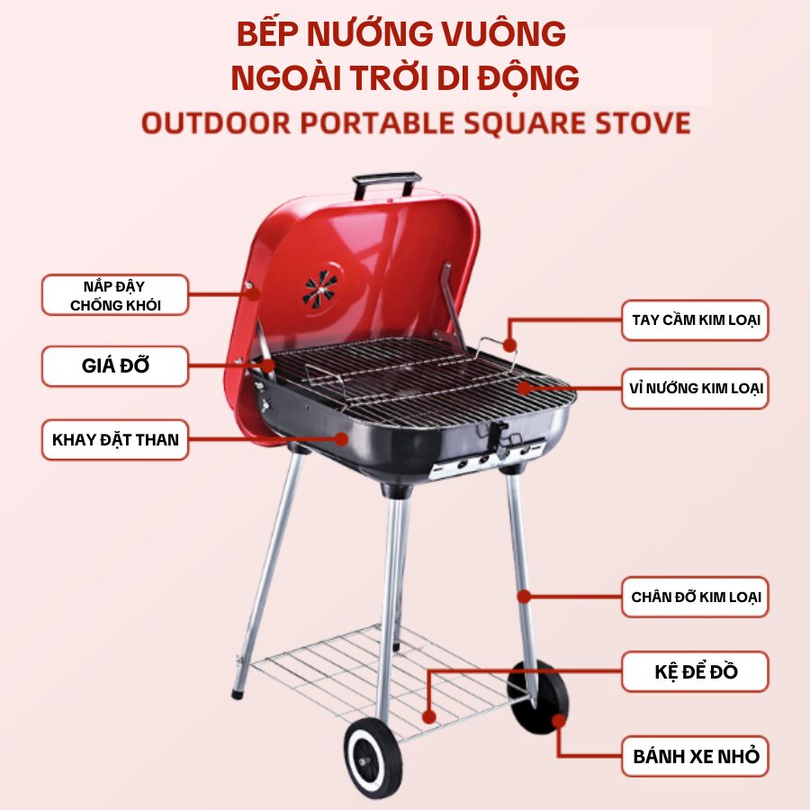 Bếp Nướng Đứng Ngoài Trời Hot Trend — Thích Hợp Gia Đình, Dã Ngoại, Teambuilding, BBQ Cắm Trại