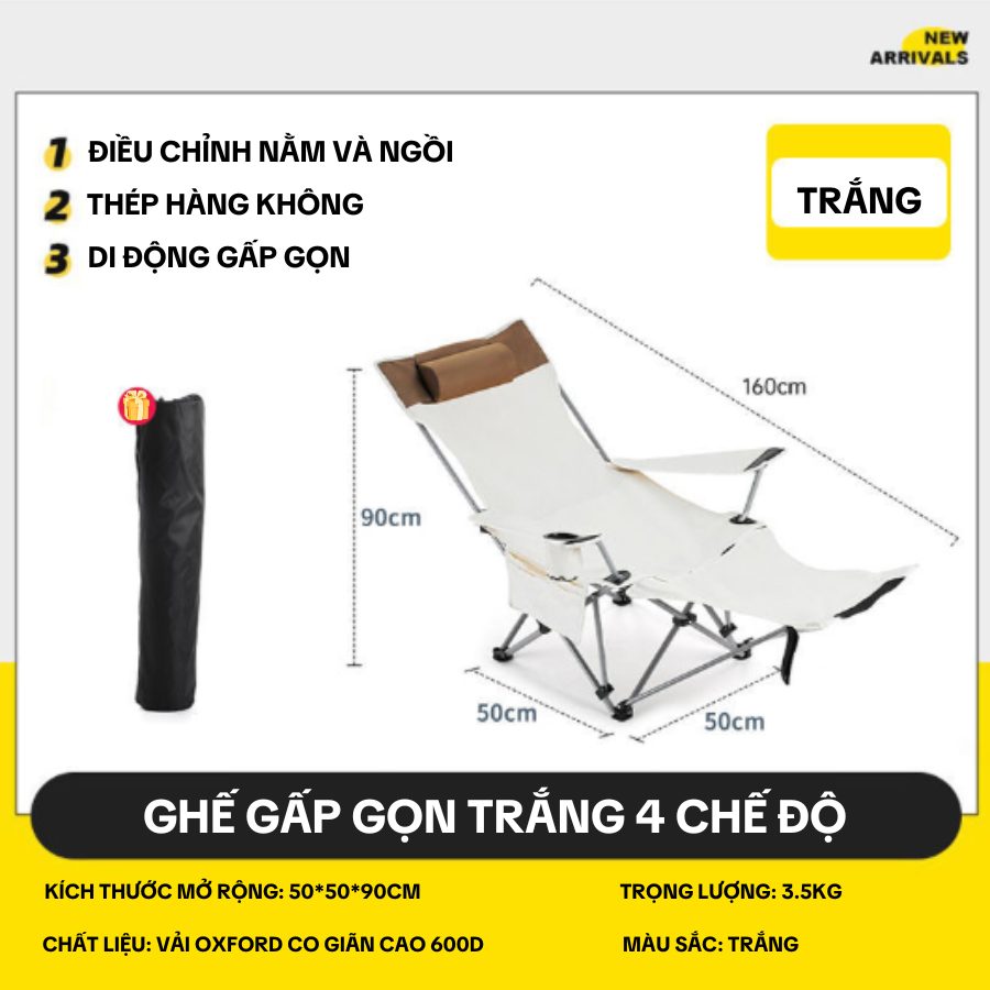 Ghế gác tay gác chân 2 chế độ ngồi, nằm