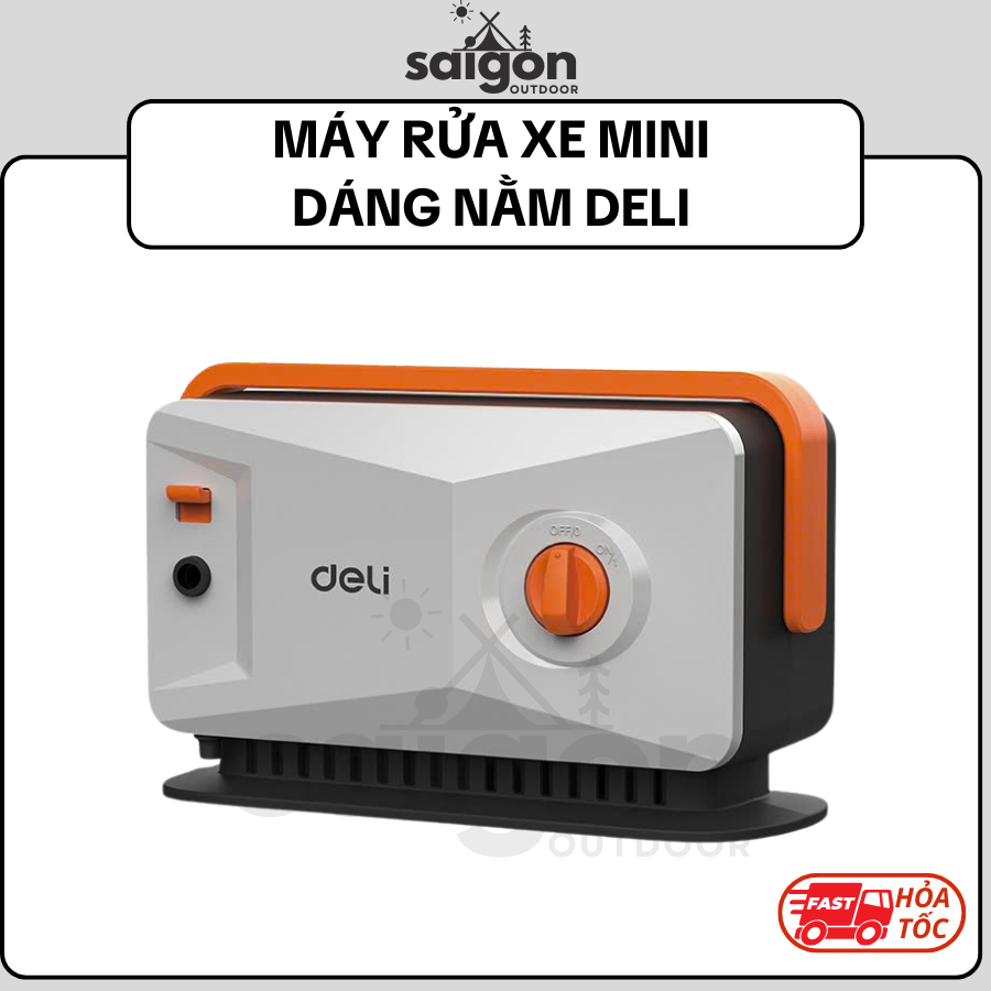 Máy Rửa Xe Mini Deli Dáng Nằm Cao Áp Chính Hãng Rửa Xe Tưới Cây Vệ Sinh Nhà Cửa SAIGON OUTDOOR