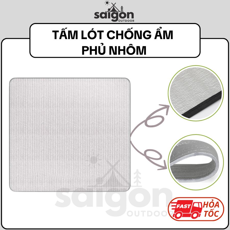 Tấm lót chống ẩm, phụ kiện lều cắm trại ngoài trời, thảm trải picnic du lịch phủ nhôm cách nhiệt