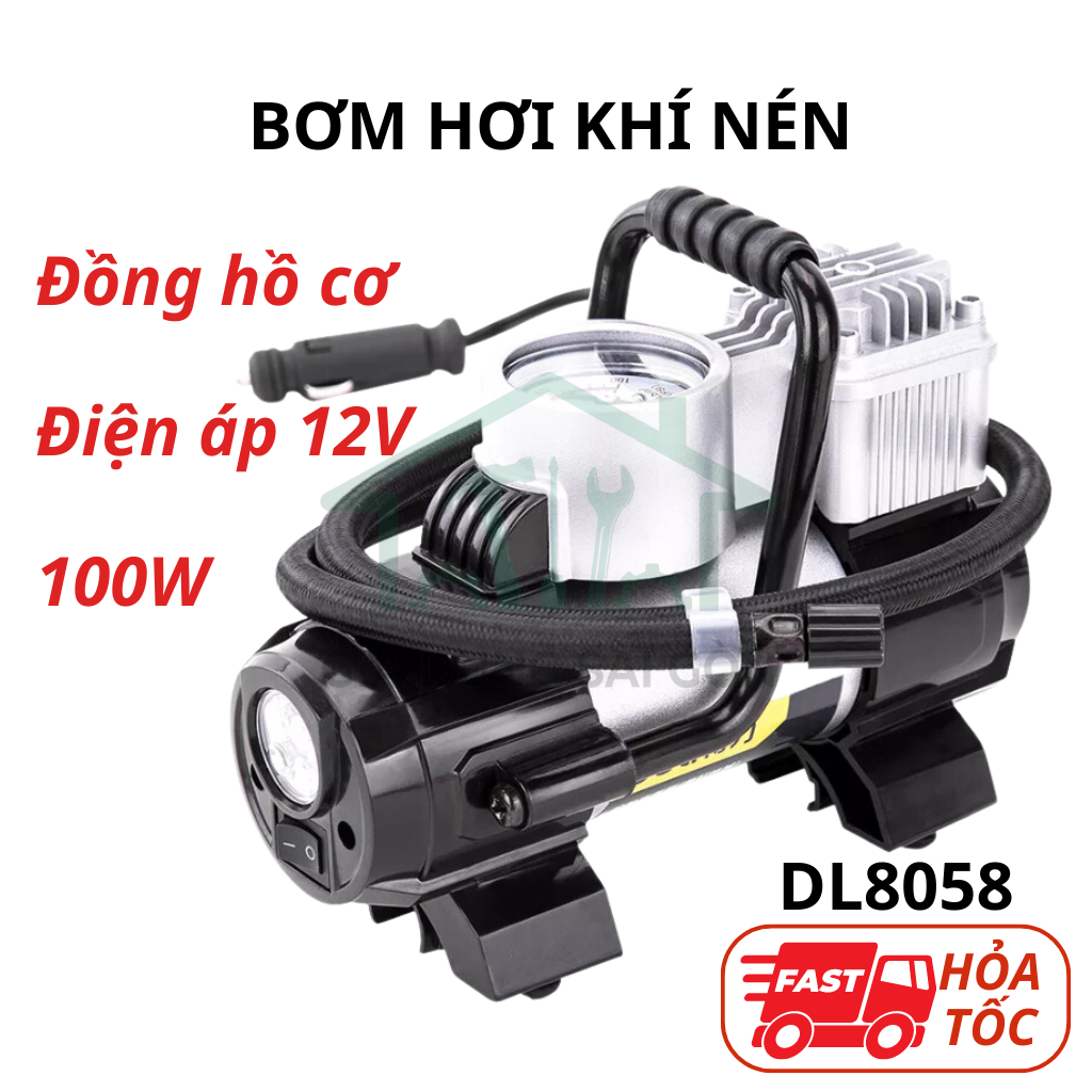 Bơm hơi khí nén chuyên dụng cho ô tô công suất cao 100-180W - Điện áp 12V - Bơm lốp xe ô tô đa năng
