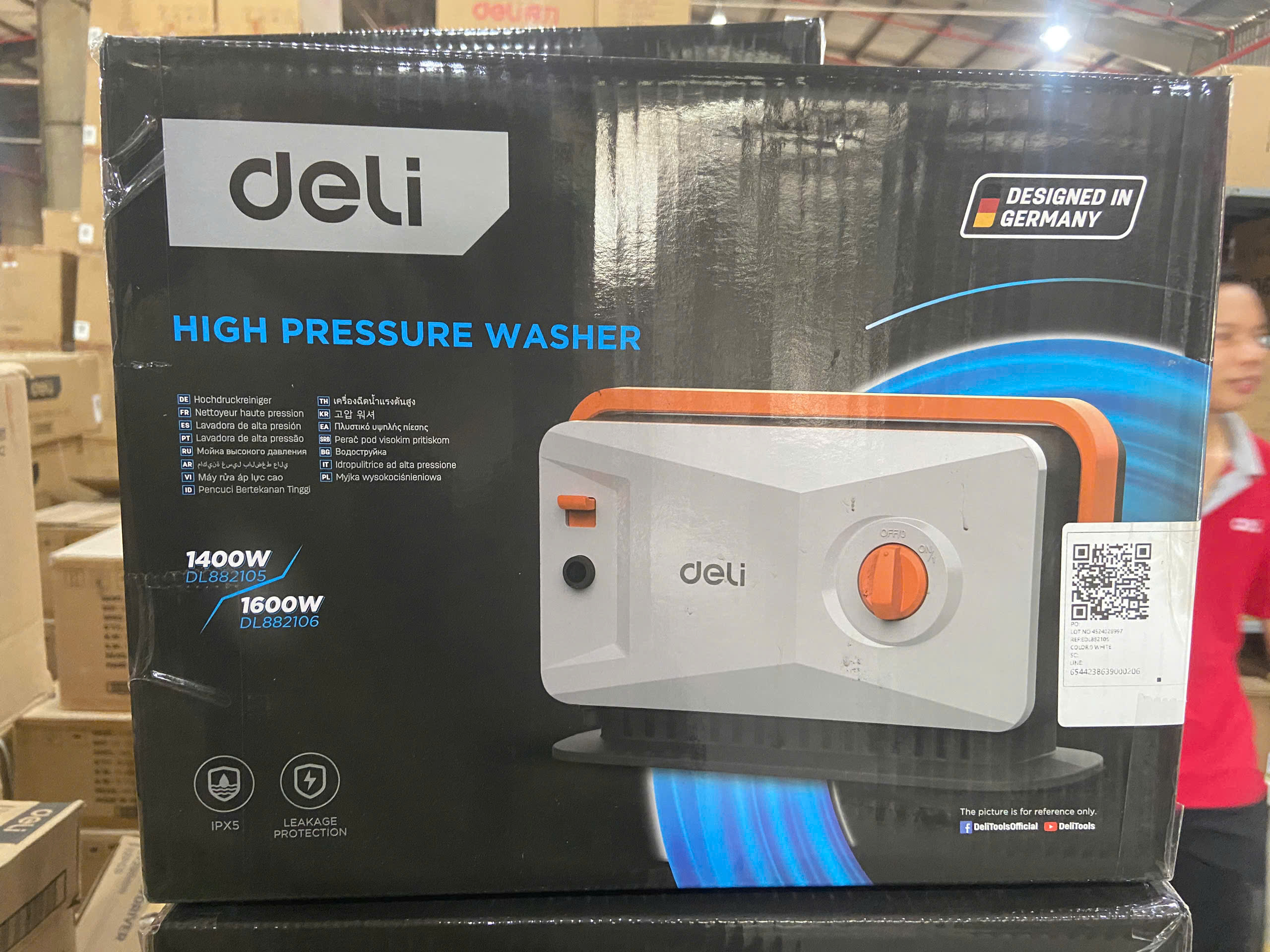 Máy Rửa Xe Mini Deli Dáng Nằm Cao Áp Chính Hãng Rửa Xe Tưới Cây Vệ Sinh Nhà Cửa SAIGON OUTDOOR