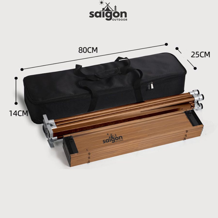 Bàn Dã Ngoại Hợp Kim Nhôm Gấp Gọn Có Túi Đựng Cao Cấp Saigon OutDoor - Chân Bàn Có Thể Nâng Hạ