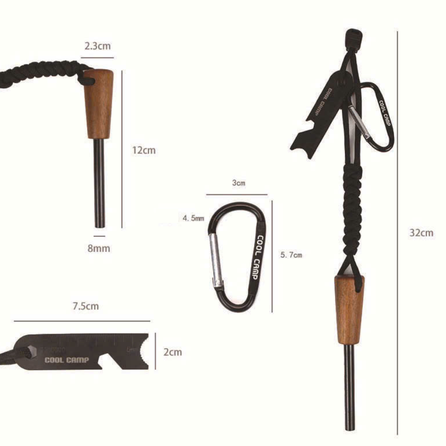 Dụng cụ outdoor đánh lửa COOLCAMP tay gỗ – Phụ kiện tiện ích cho picnic, nướng BBQ - Saigon Outdoor