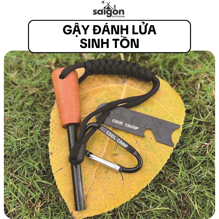 Dụng cụ outdoor đánh lửa COOLCAMP tay gỗ – Phụ kiện tiện ích cho picnic, nướng BBQ - Saigon Outdoor