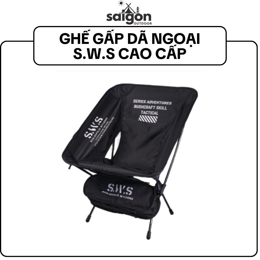 Ghế Gấp Dã Ngoại Kiểu Dáng Mặt Trăng S.W.S – Ghế Tựa Camping Nhôm Siêu Nhẹ, Gọn Gàng, Dễ Mang SGOD