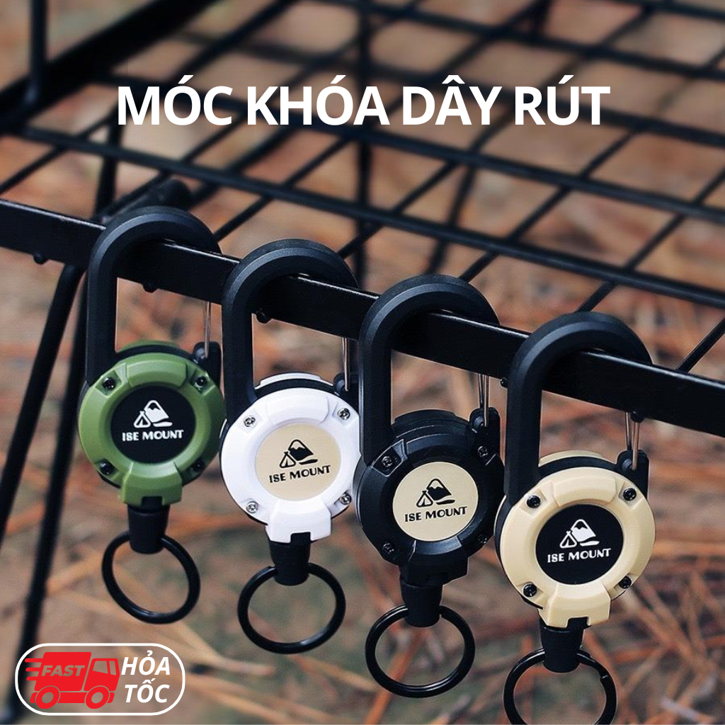 Móc Khóa Dây Rút Có Thể Thu Vào Với Vòng Thép Dụng Cụ Chắc Chắn Siêu Bền Tiện Dụng - SAIGON OUTDOOR