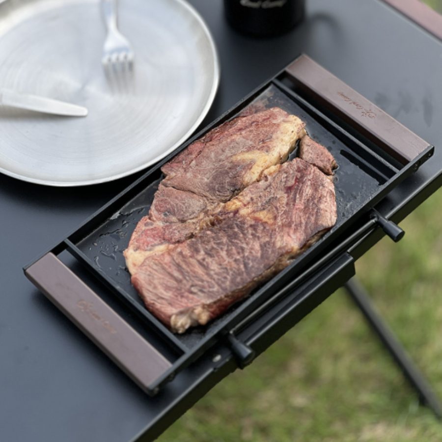 Khay nướng ngoài trời đa năng - Khay nướng thịt BBQ, chảo gang nướng bít tết tiện lợi Saigon Outdoor