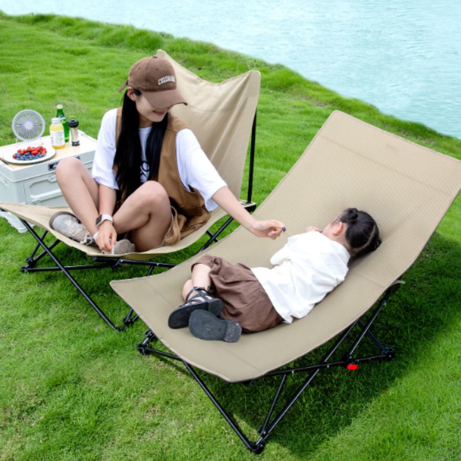 Ghế xếp ngoài trời đa năng – gấp gọn, ngả lưng 4 chế độ – ghế nằm ngủ trưa, cắm trại, đi biển – chân thấp, mặt rộng