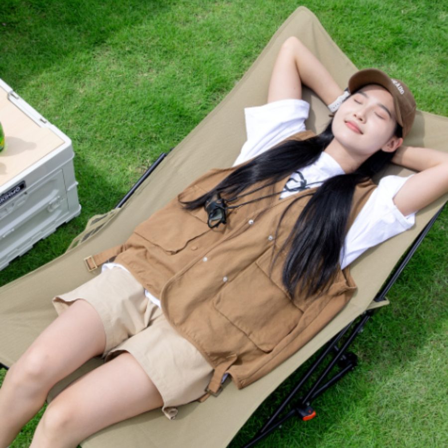 Ghế xếp ngoài trời đa năng – gấp gọn, ngả lưng 4 chế độ – ghế nằm ngủ trưa, cắm trại, đi biển – chân thấp, mặt rộng