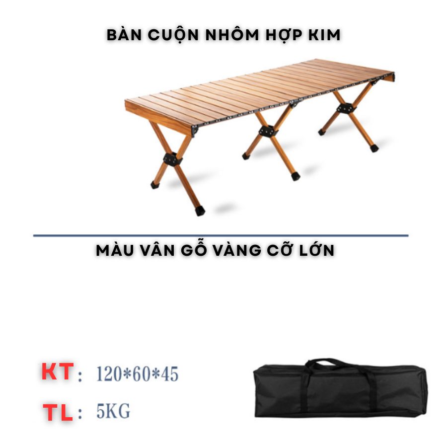 Bàn gấp dã ngoại Lexiang – Bàn trứng cuộn nhôm hợp kim, tiện lợi mang theo, dùng cho cắm trại, BBQ