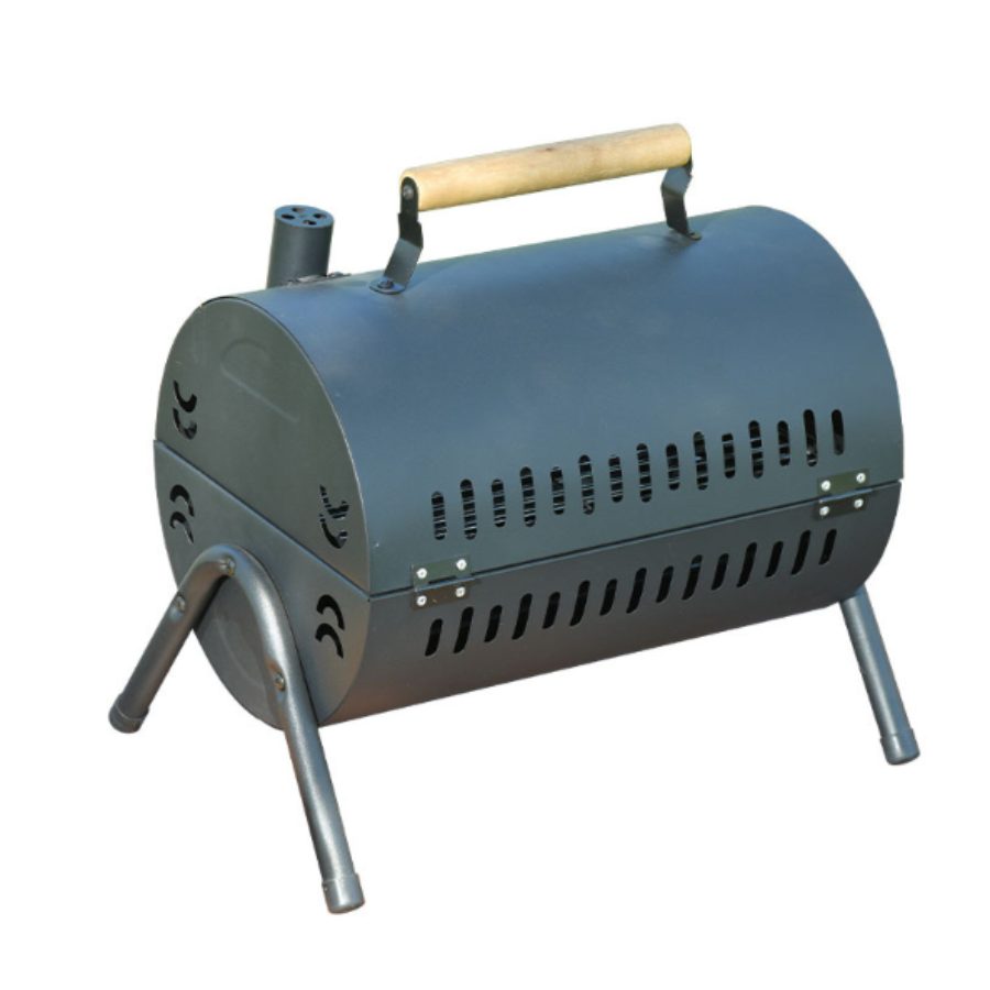 Bếp nướng than ngoài trời gấp gọn, bếp nướng không khói 2 mặt có ống khói, bếp nướng đa năng - Đen (42x29x29)