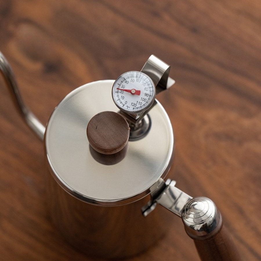 Bình rót cà phê thủ công inox 304 có vạch đo, tay cầm gỗ, phủ Teflon Dùng pha cà phê pour over 580ml
