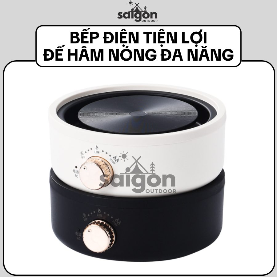 Bếp điện đa năng mini – đun nước, pha trà, nấu lẩu, giữ ấm – 700W Saigon Outdoor