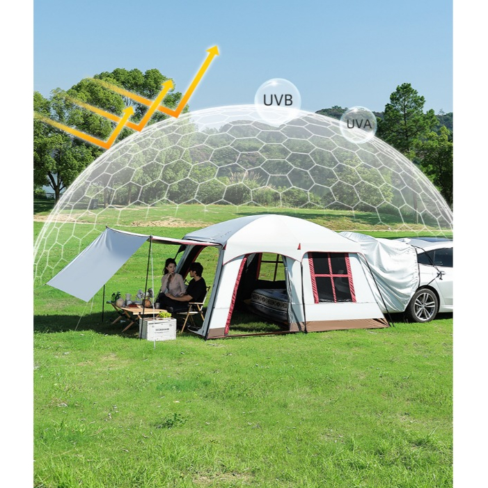 Lều camping cao cấp tích hợp kết nối đuôi xe, dùng điều hòa xe chống nóng, chống nắng hiệu quả  - SaiGonOutDoors