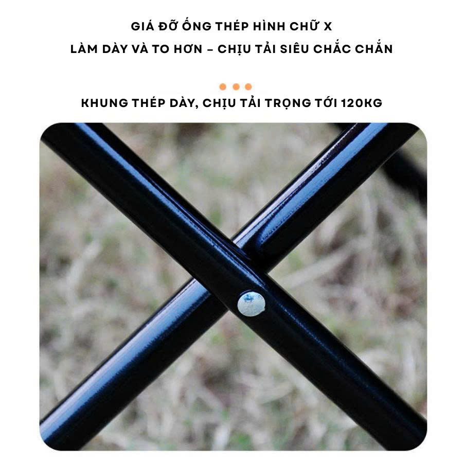 Ghế xếp gọn ngoài trời có bàn tay vịn ghế gấp du lịch, dã ngoại, câu cá, cắm trại, vẽ tranh, đi biển