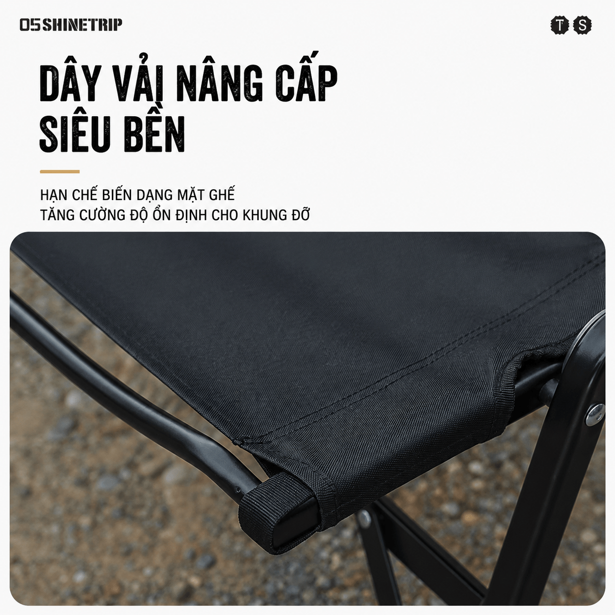 Ghế xếp dã ngoại Shine Trip bằng hợp kim nhôm Tháo lắp tiện lợi, gọn nhẹ, phù hợp cắm trại SaigonOutdoor