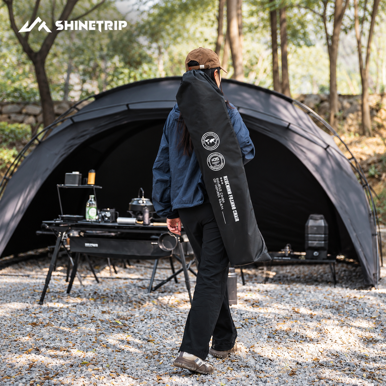 Ghế Xếp Dã Ngoại ShineTrip 05 – Ghế Camping Gấp Gọn, 4 Cấp Độ Điều Chỉnh, Đa Điểm Tựa Chắc Chắn