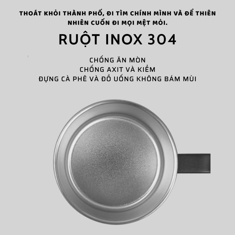 Cốc Cà Phê Mỹ Inox 304 – Ly Uống Nước Shine Trip, Cốc Đôi Chống Nóng, Cốc Cắm Trại Ngoài Trời