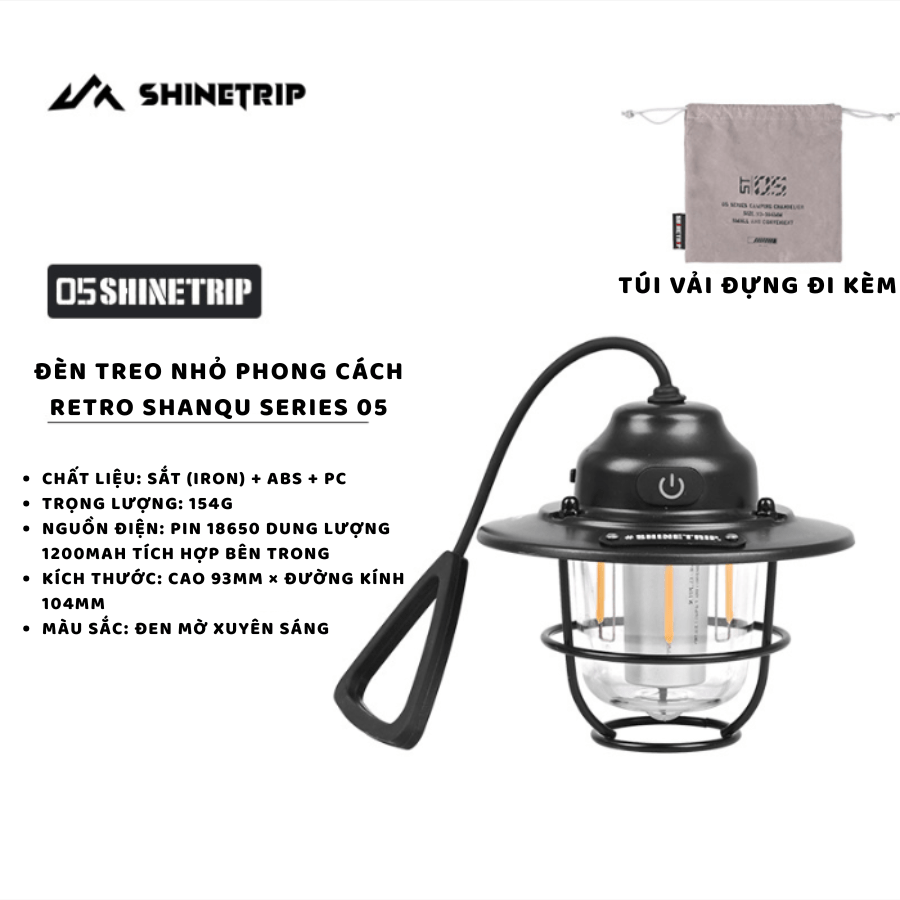 Đèn Lều Cắm Trại ShineTrip Đèn Trang Trí Dã Ngoại, Đèn Treo Sạc Pin Siêu Sáng, Thời Gian Sử Dụng Lâu