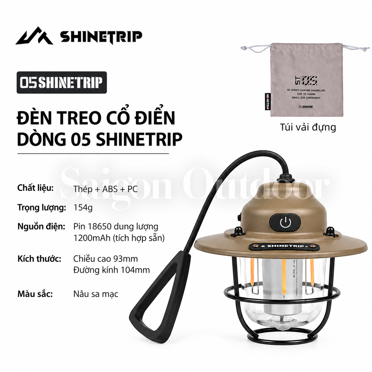 Đèn Lều Cắm Trại ShineTrip Đèn Trang Trí Dã Ngoại, Đèn Treo Sạc Pin Siêu Sáng, Thời Gian Sử Dụng Lâu