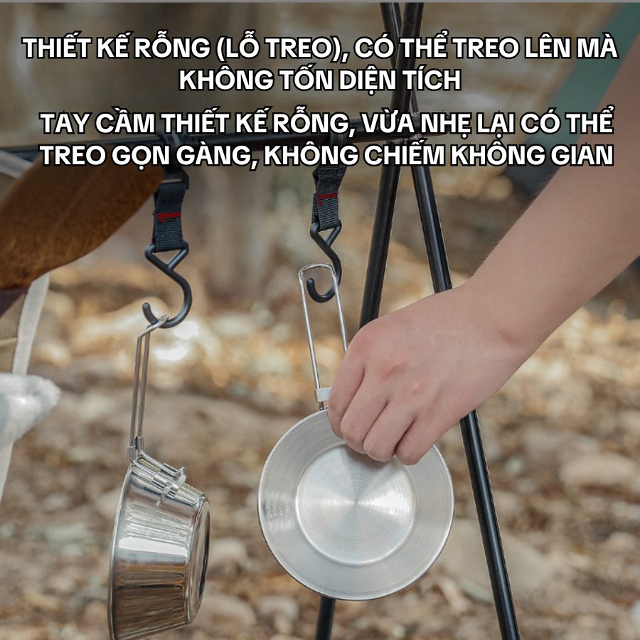 Bát/tô gấp inox ngoài trời, bộ đồ ăn cắm trại, cốc trà miệng rộng, bát Sierra, cốc nước leo núi