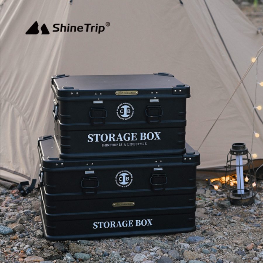 Thùng Nhôm Hợp Kim Cắm Trại Đa Năng Hộp Đựng Đồ Camping Ngoài Trời, Chống Nước, Dung Tích Lớn, Dùng Xe Hơi Shine Trip