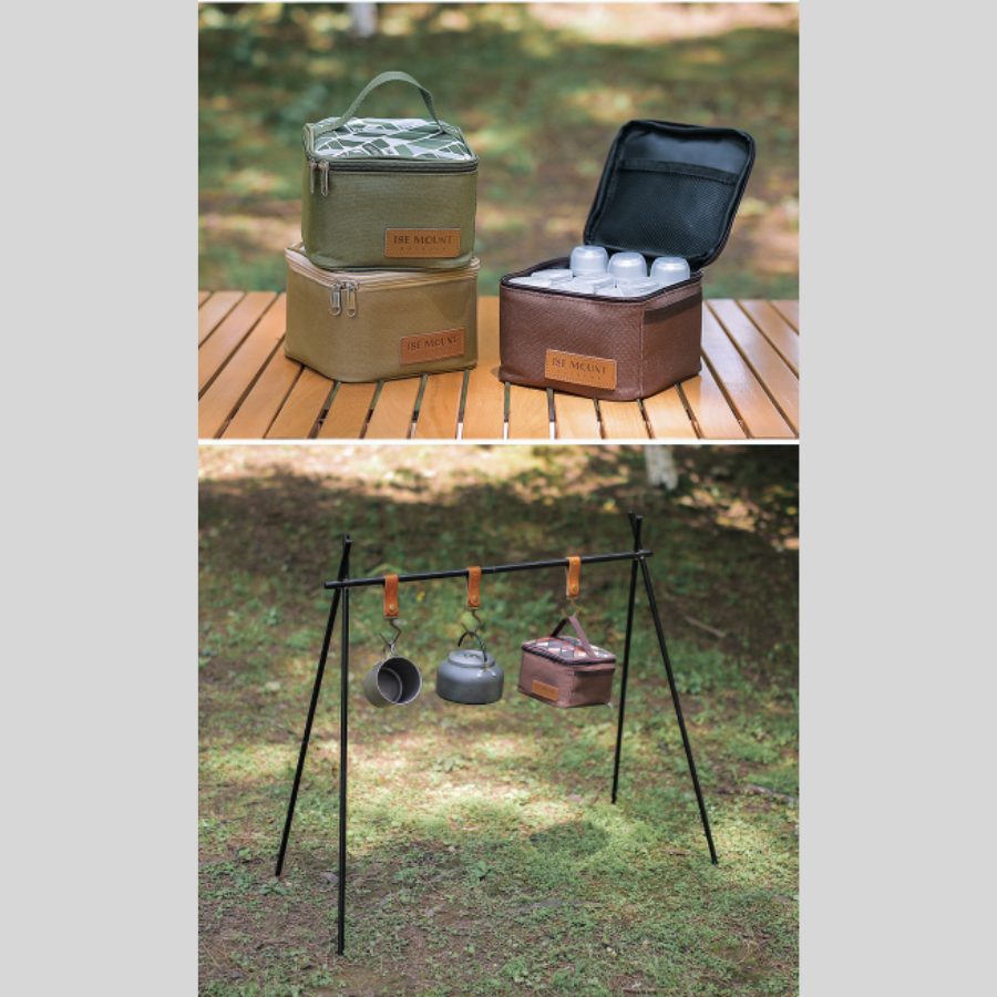 Bộ 9 lọ gia vị kèm túi đựng – Túi đựng gia vị picnic cắm trại du lịch, hộp đựng hũ gia vị tiện lợi