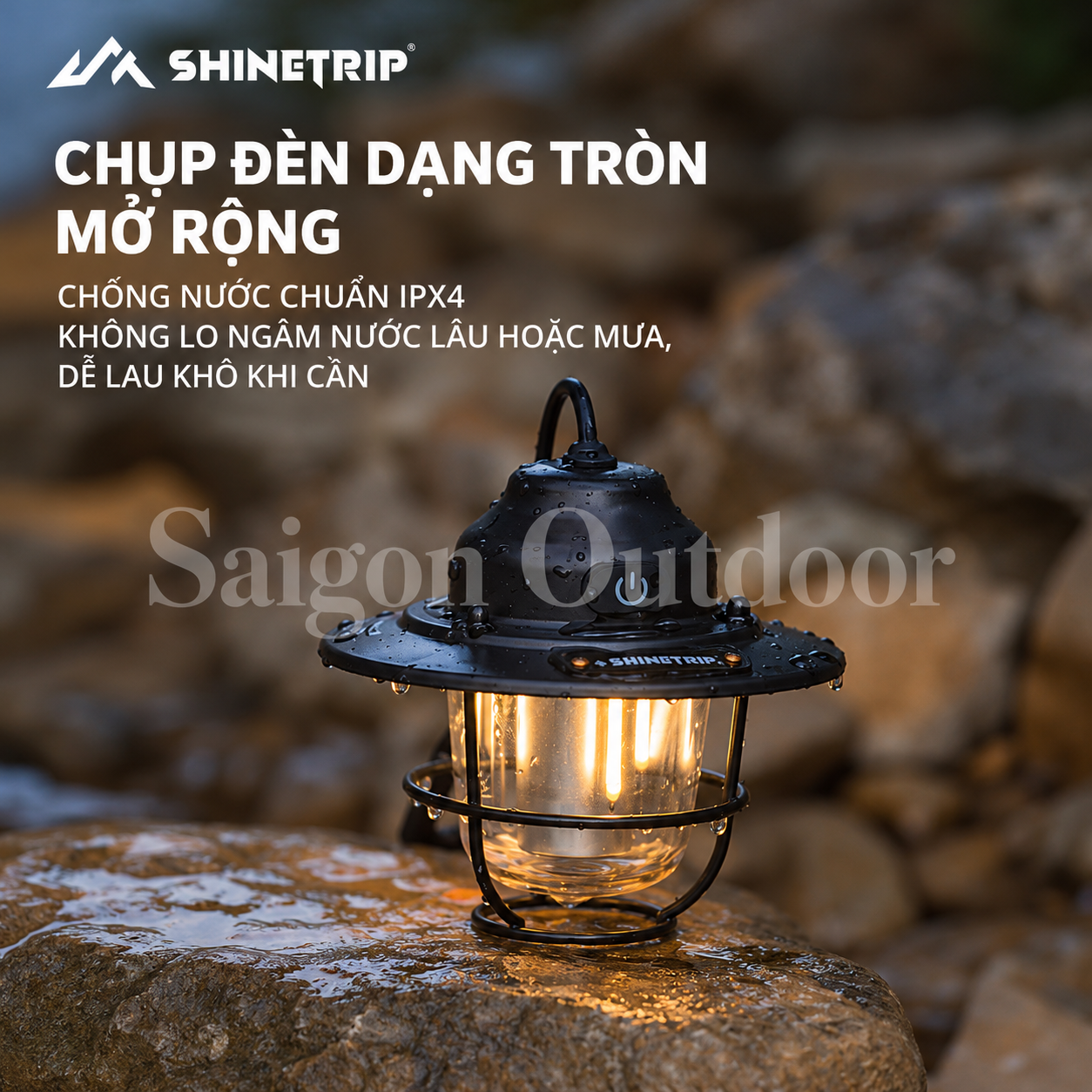 Đèn Lều Cắm Trại ShineTrip Đèn Trang Trí Dã Ngoại, Đèn Treo Sạc Pin Siêu Sáng, Thời Gian Sử Dụng Lâu